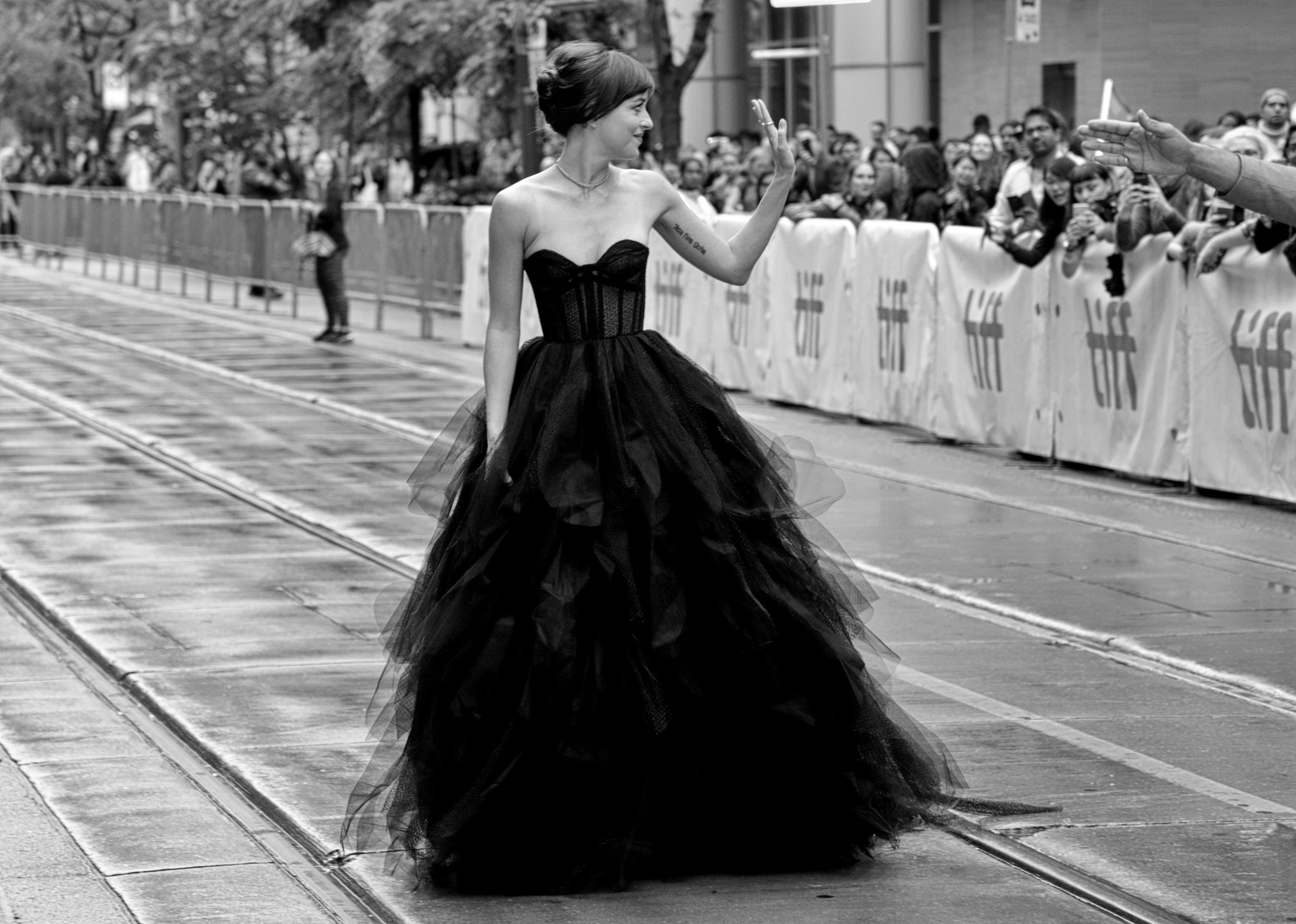 black Dior gown